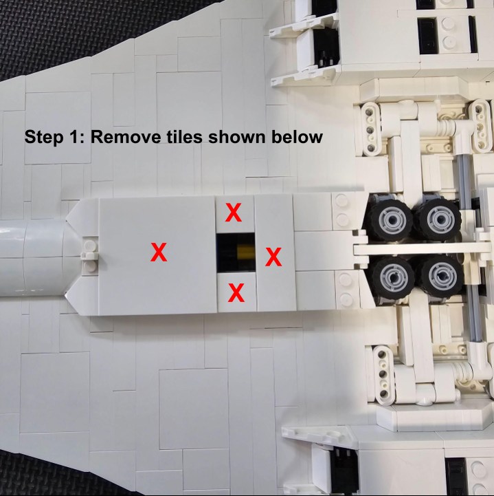 Remove the marked white tiles